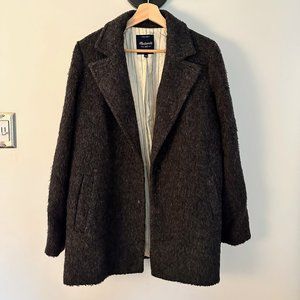 MADEWELL Women's Brushweave Cocoon Coat in Size 6 in "Heather Charcoal"